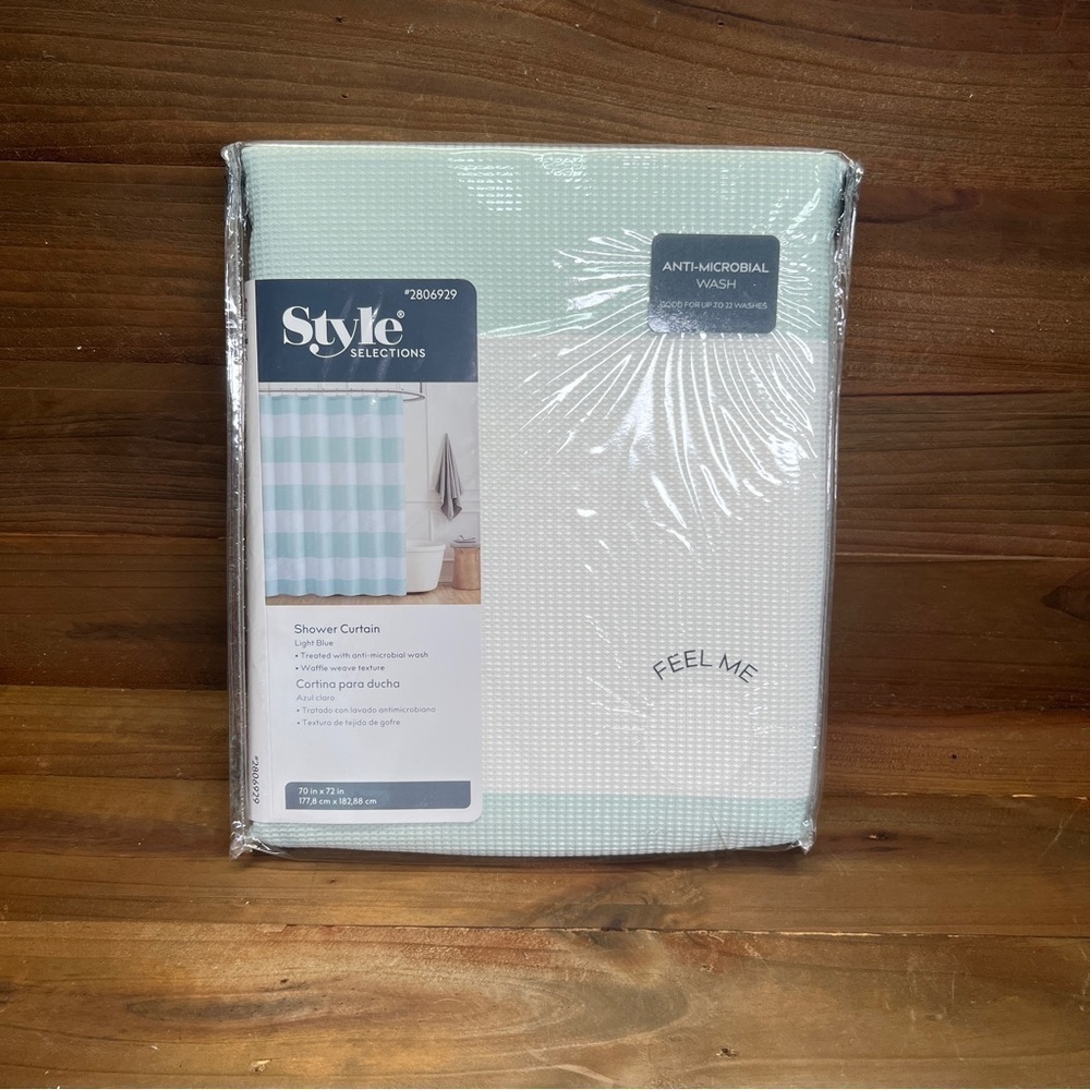Shower Curtain Style Selections 70 x 72 Waffle Weave Pattern New in package